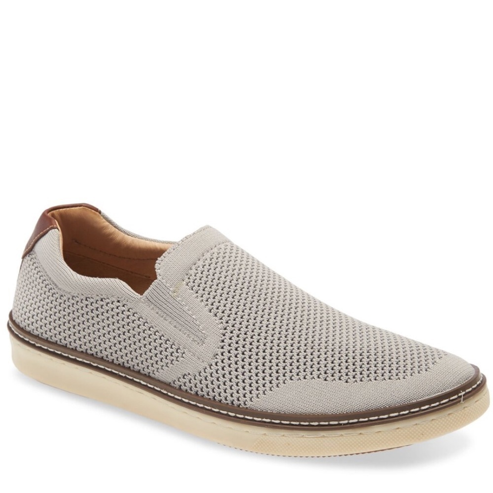 JOHNSTON & MURPHY McGuffy men’s light gray knit slip on comfort shoes Sz 10